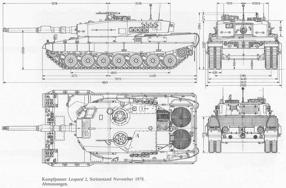 Kampfpanzer-Leopard-2-Serienstand-November-1978-Abmessungen