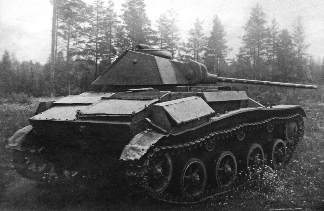 Т-60 с пушкой ЗИС-19 и измененной башней на испытаниях, лето 1942 г.