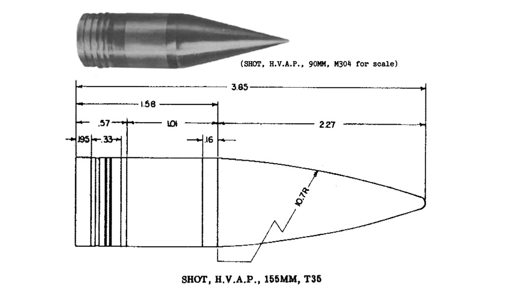 The_155_mm_T35E1_HVAP,_and_90_mm_M304_for_scale