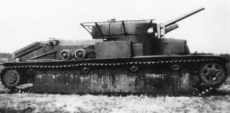 Т-28 с пушкой Ф-32 во время полигонных тестов (1939-1940)